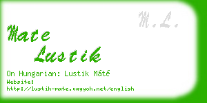 mate lustik business card